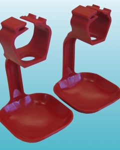 DRIP CUP,LARGE,RED,ONE-ARM,FOR 28X28MM PIPE